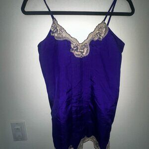 Express Women's Blue Satin Lace Trimmed Nightgown Size XS